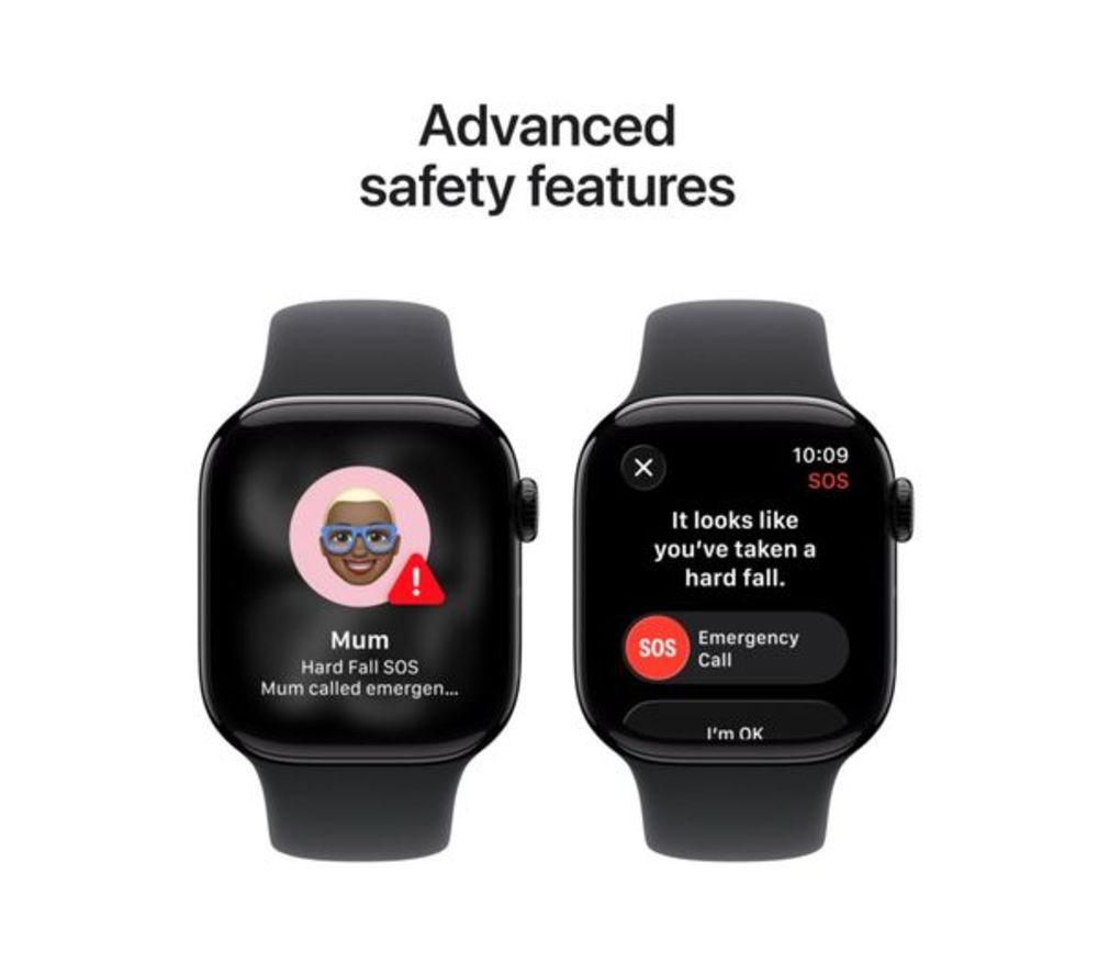 APPLE Watch Series 11 Cellular - 46 mm Jet Black Aluminium Case with Black Sport Band, M/L