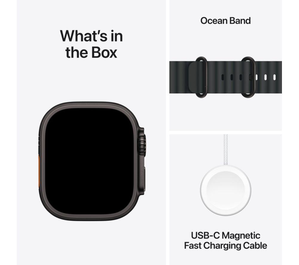 APPLE Watch Ultra 3 Cellular - 49 mm Black Titanium Case with Black Ocean Band