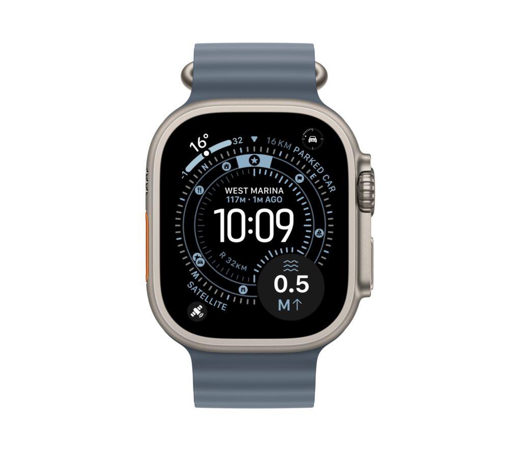APPLE Watch Ultra 3 Cellular - 49 mm Gehäuse aus natürlichem Titan mit Ankerblau Ocean Armband, Groß