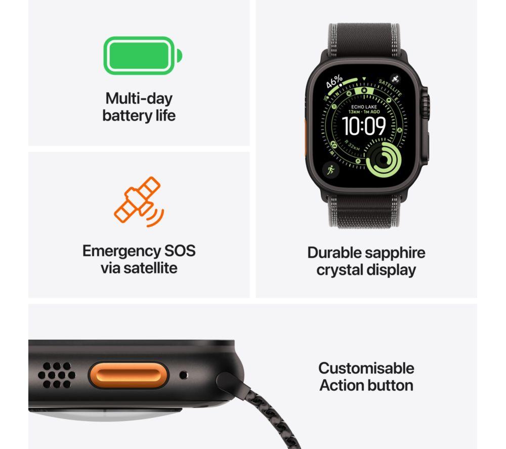 APPLE Watch Ultra 3 Cellular - 49 mm Natural Titanium Case with Light Blue Alpine Loop, Medium