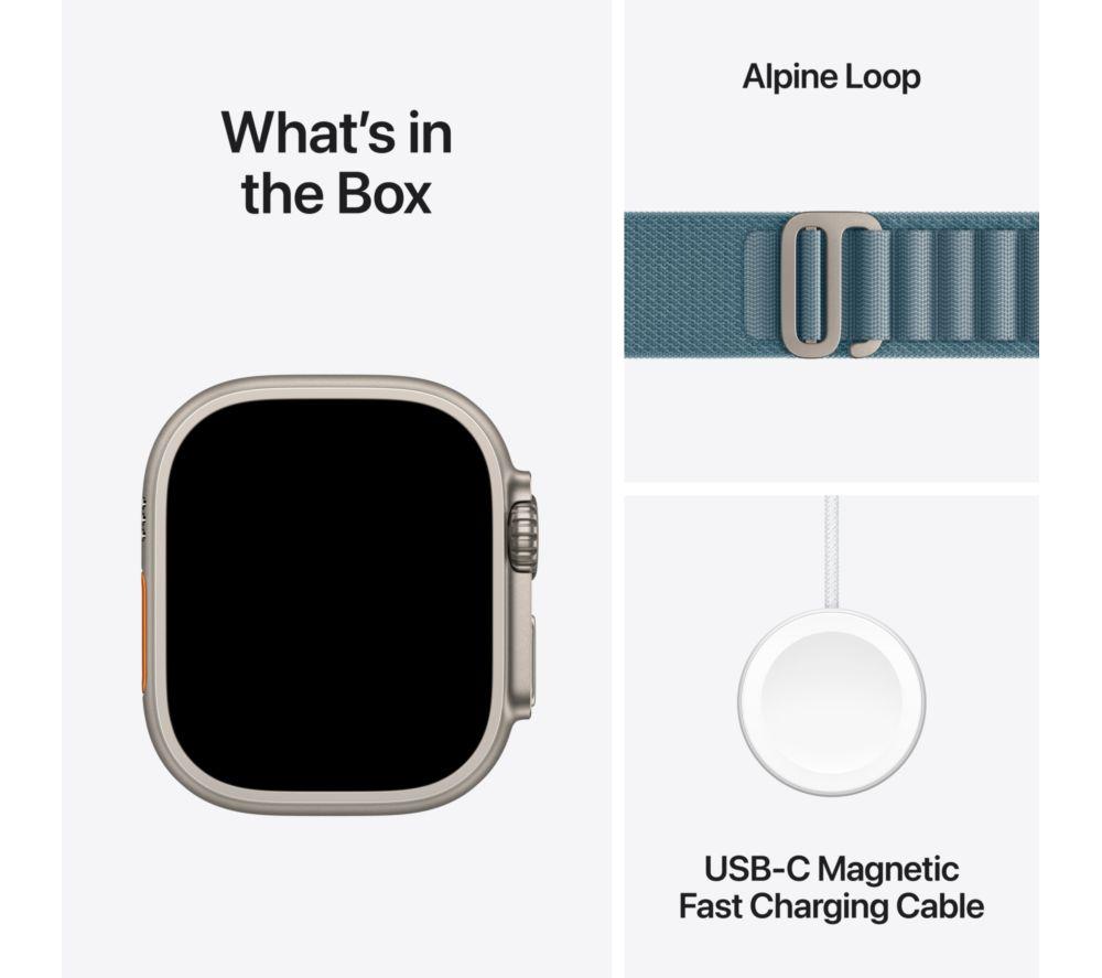 APPLE Watch Ultra 3 Cellular - 49 mm Natural Titanium Case with Light Blue Alpine Loop, Medium