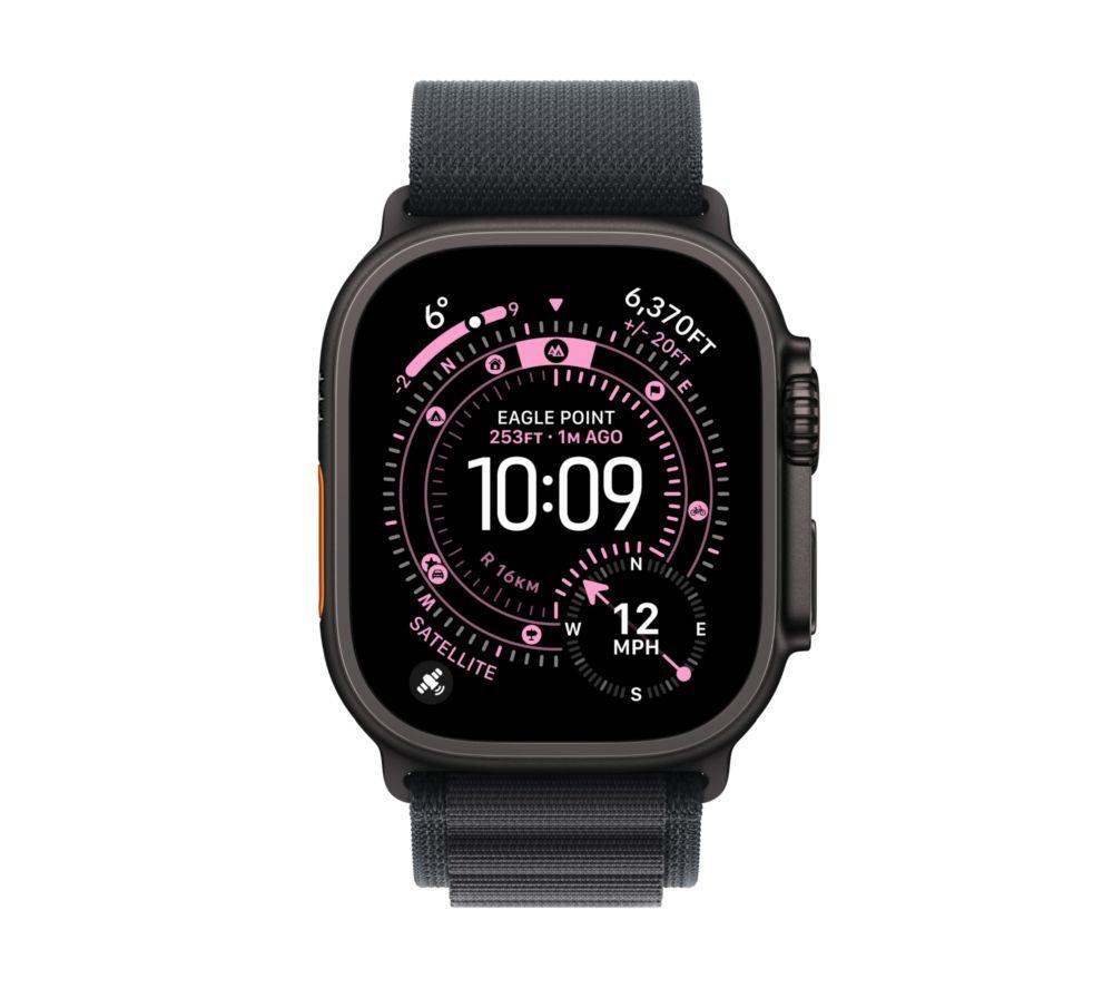 APPLE Watch Ultra 3 Cellular - 49 mm Black Titanium Case with Black Alpine Loop, Large