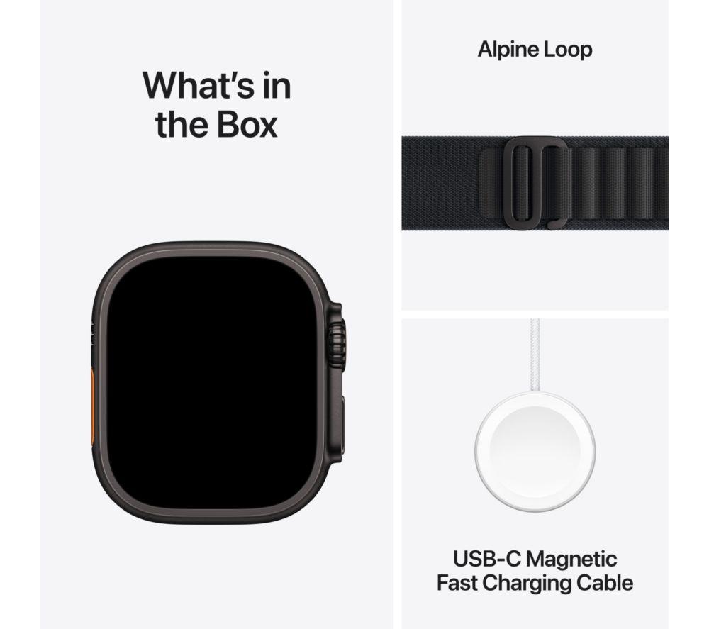 APPLE Watch Ultra 3 Cellular - 49 mm Black Titanium Case with Black Alpine Loop, Large