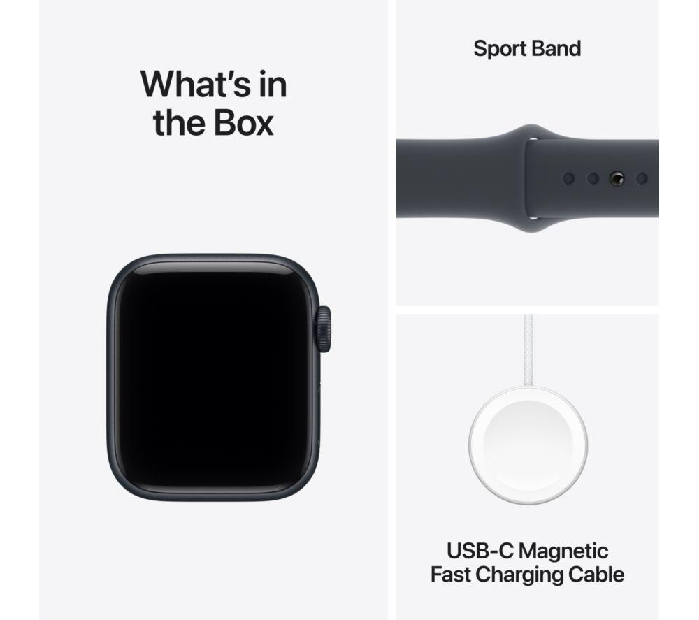 APPLE Watch SE 3 - Caja de aluminio en azul medianoche de 40 mm con correa deportiva en azul medianoche, M/L