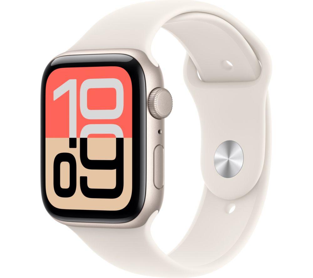 APPLE Watch SE 3 - 44 mm Starlight Aluminium Case with Starlight Sport Band, S/M
