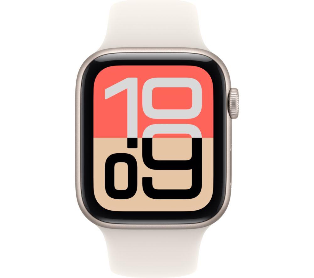 APPLE Watch SE 3 - 44 mm Starlight Aluminiumgehäuse mit Starlight Sportarmband, S/M