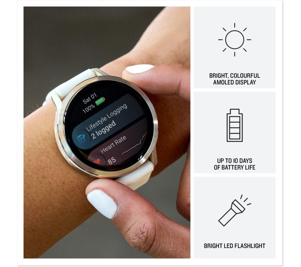 GARMIN Venu 4 Smart Watch - Slate with Black Silicone Band, 41 mm