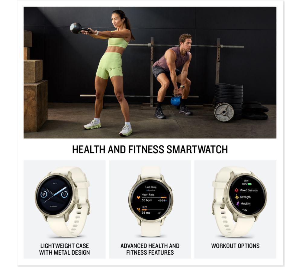 GARMIN Venu 4 Smart Watch - Silver with Periwinkle Silicone Band, 41 mm