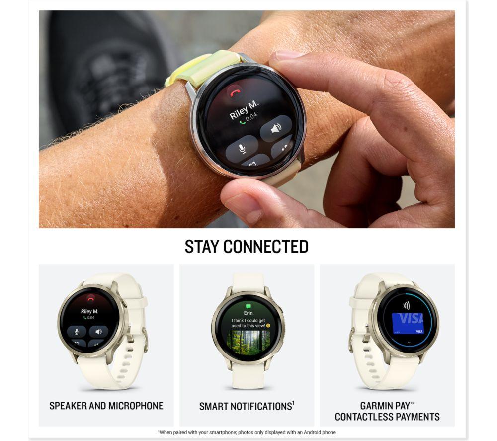 GARMIN Venu 4 Smart Watch - Silver with Periwinkle Silicone Band, 41 mm