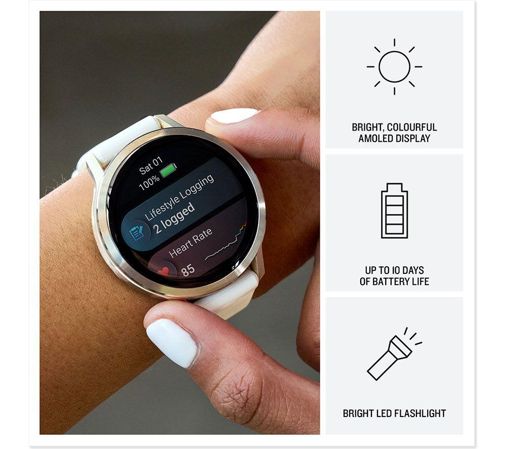 GARMIN Venu 4 Smart Watch - Silver with Periwinkle Silicone Band, 41 mm