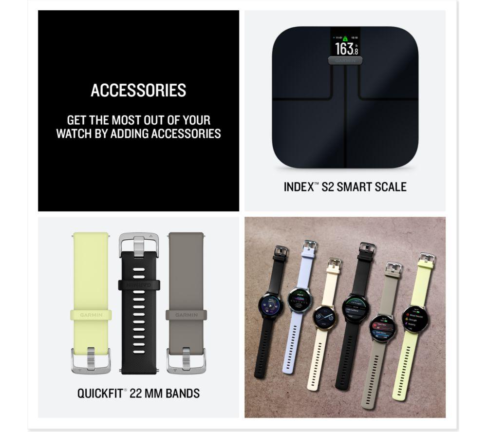 GARMIN Venu 4 Smart Watch - Silver with Silver Grey Silicone Band, 45 mm