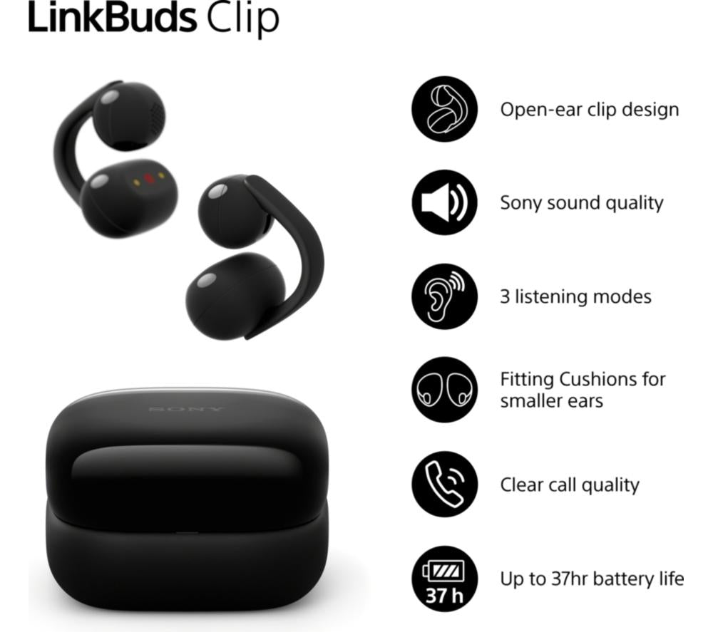 Auriculares Bluetooth inalámbricos abiertos Sony LinkBuds - Negro