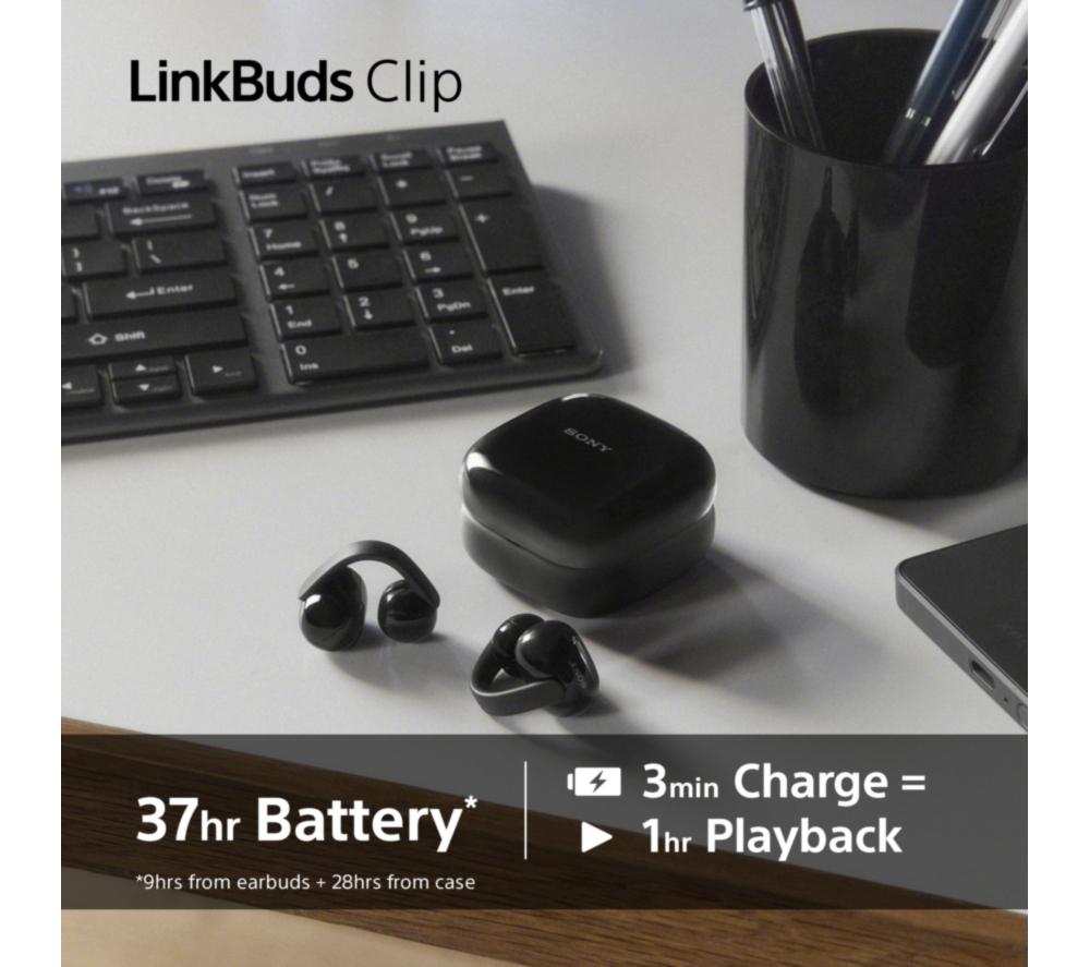 SONY LinkBuds Clip Open Audífonos Inalámbricos Bluetooth - Greige