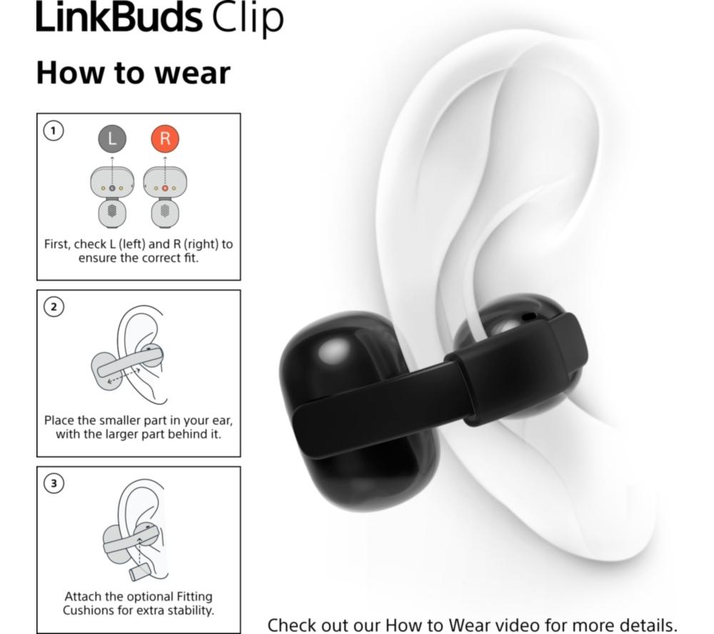 SONY LinkBuds Clip Open Audífonos Inalámbricos Bluetooth - Greige
