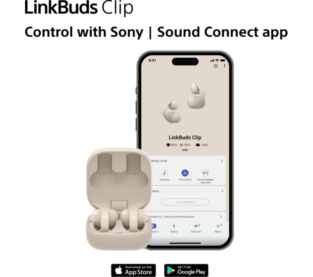SONY LinkBuds Clip Open Wireless Bluetooth Earbuds - Green