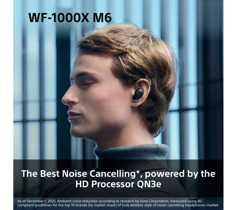 SONY WF-1000XM6 Wireless Bluetooth Noise-Cancelling Earbuds - Black