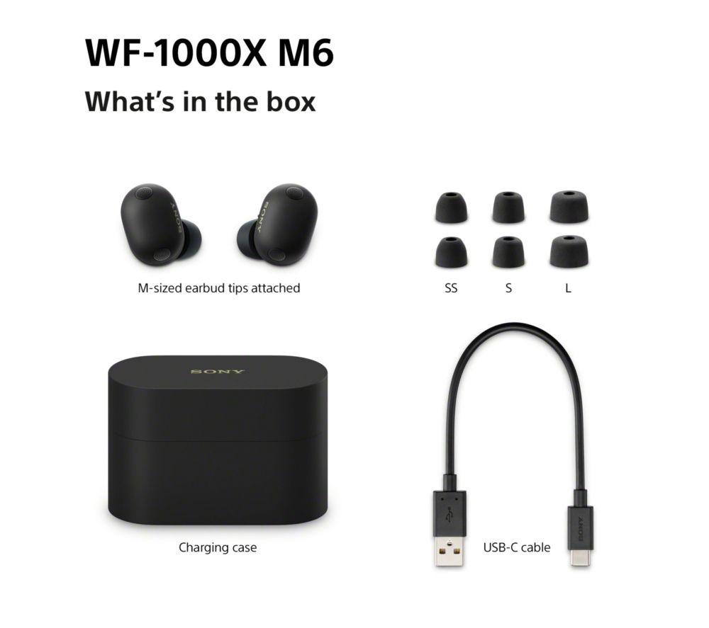 SONY WF-1000XM6 Wireless Bluetooth Noise-Cancelling Earbuds - Black
