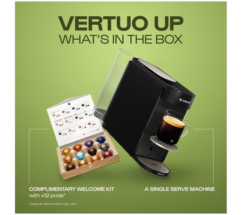 NESPRESSO by Krups Vertuo Up XN9408G0 Smart Kaffeemaschine mit Kapseln – Schwarz