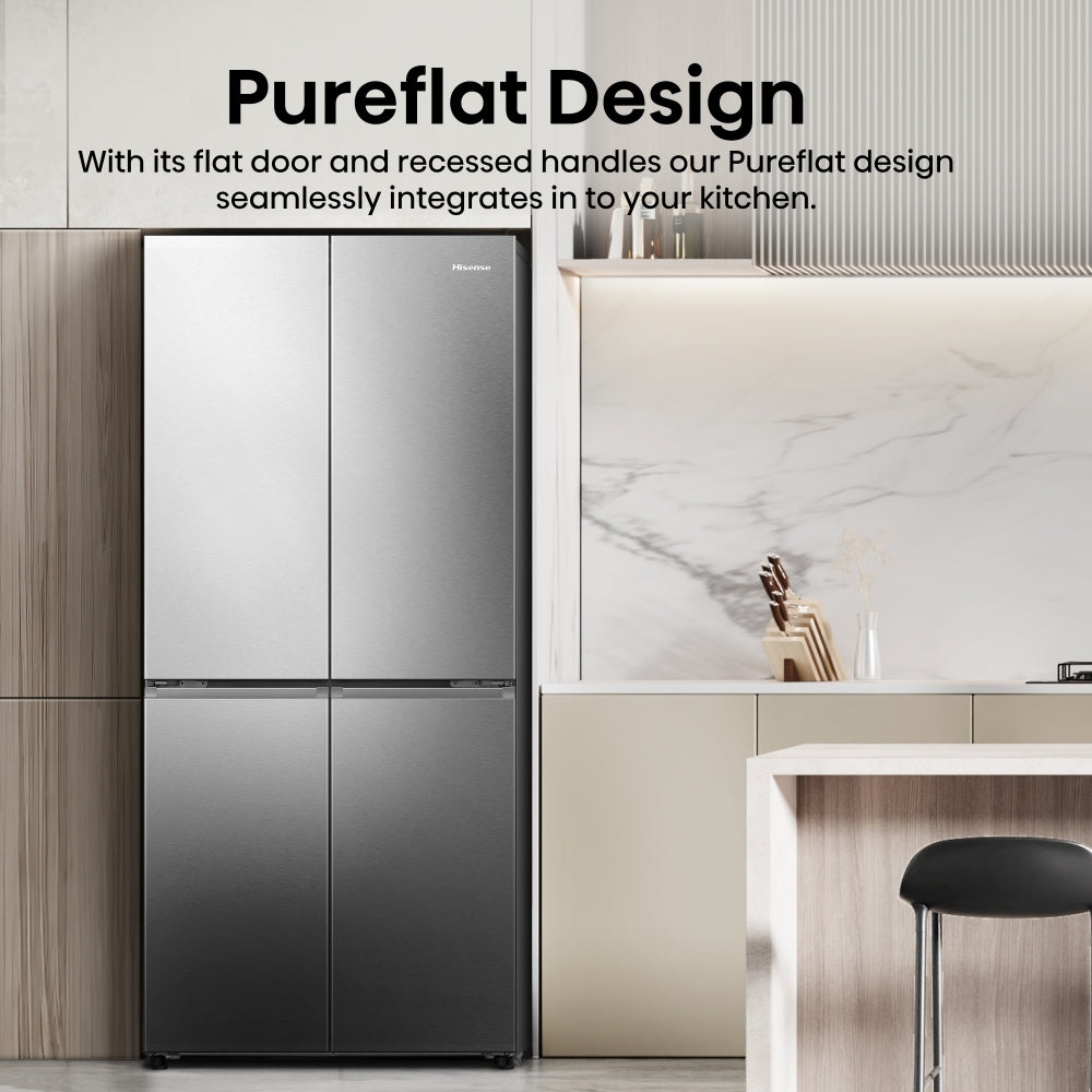HISENSE PureFlat RQ5P470SAID Frigorífico Congelador - Acero Inoxidable Plateado