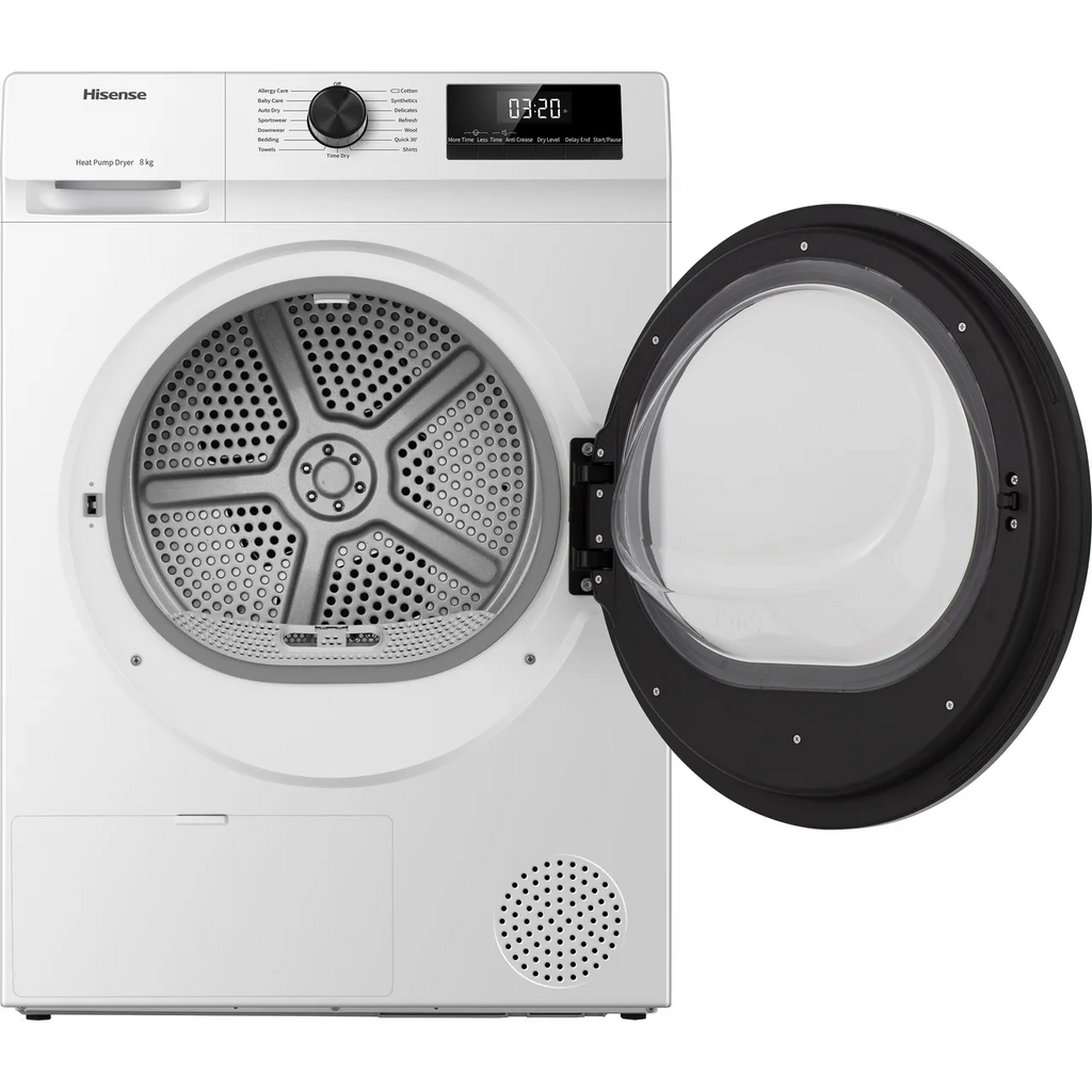 Secadora de Condensación con Bomba de Calor HISENSE 1Q Series DH1Q802BW2 de 8 kg - Blanca