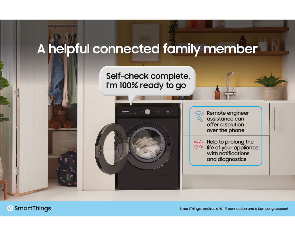SAMSUNG Series 5 AI Energy Ecobubble WD90HG5U34BXEU WiFi-enabled 9 kg Washer Dryer - Stainless Steel
